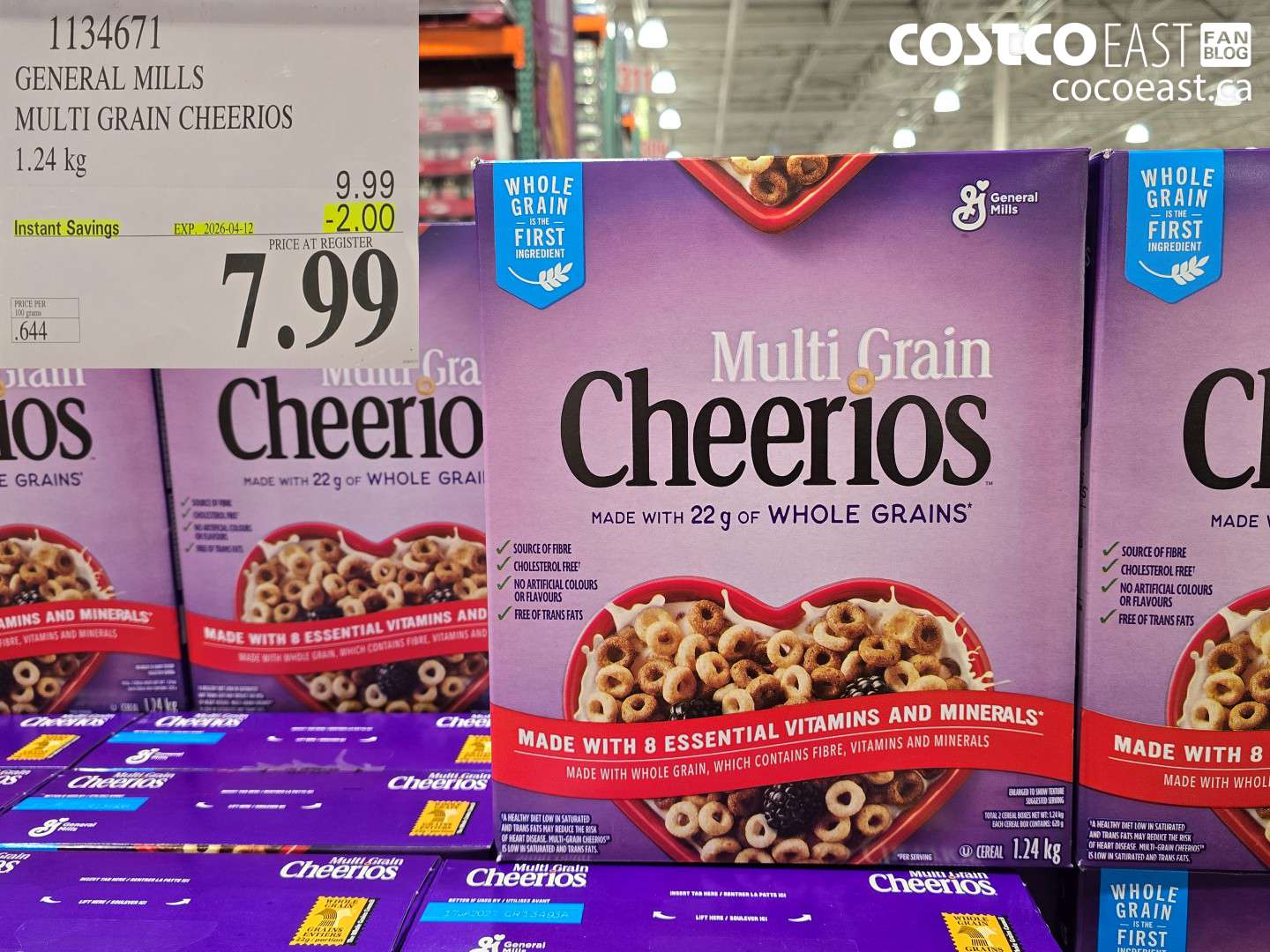 1134671 GENERAL MILLS MULTI GRAIN CHEERIOS ($2.00 INSTANT SAVINGS EXPIRES ON 2026-04-12) $7.99
