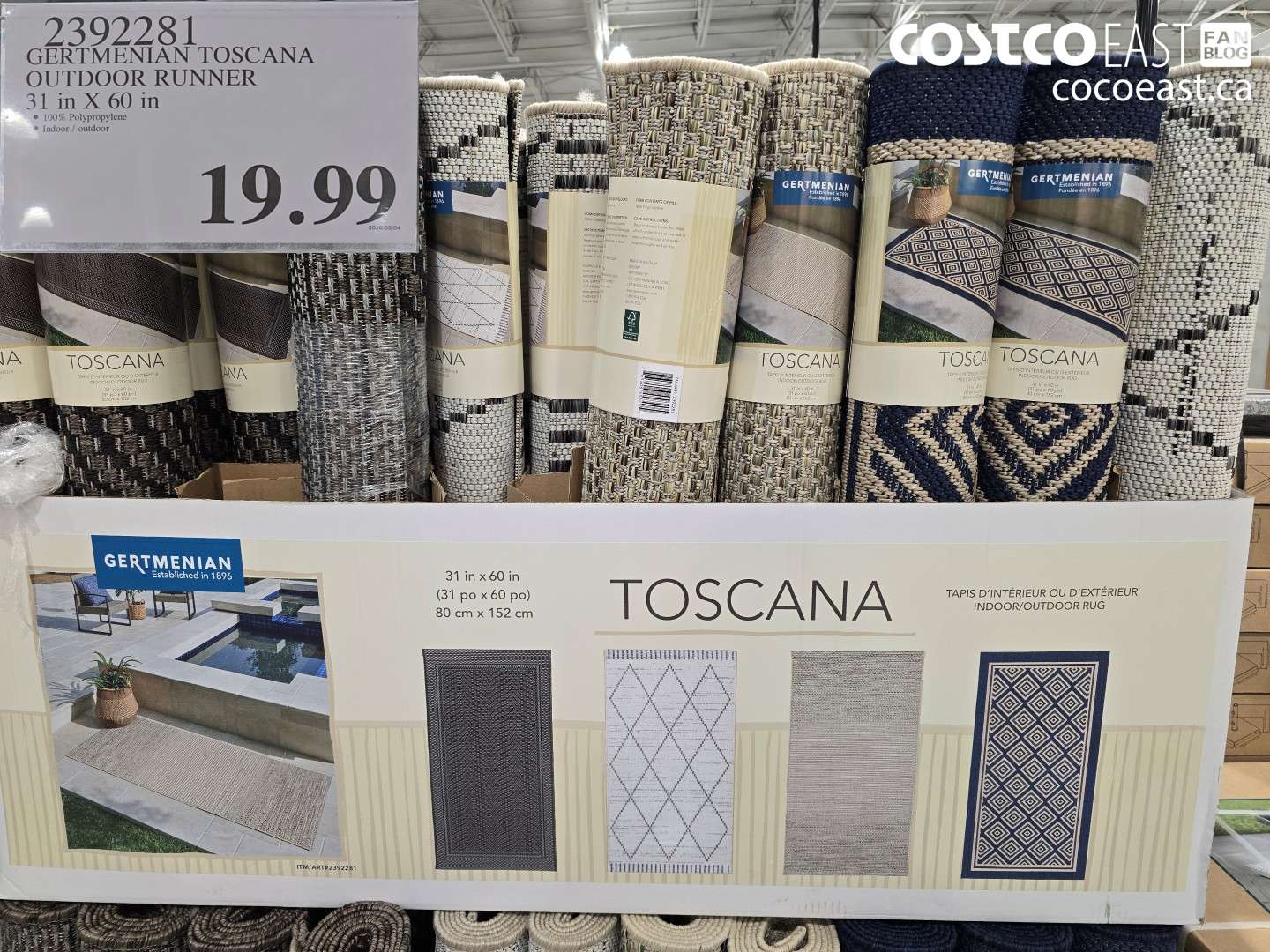 2392281 GERTMENIAN TOSCANA OUTDOOR RUNNER 31 IN X 60 IN $19.99