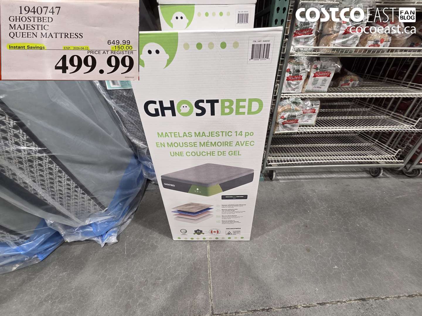 1940747 GHOSTBED MAJESTIC QUEEN MATTRESS ($150.00 INSTANT SAVINGS EXPIRES ON 2026-04-12) $499.99