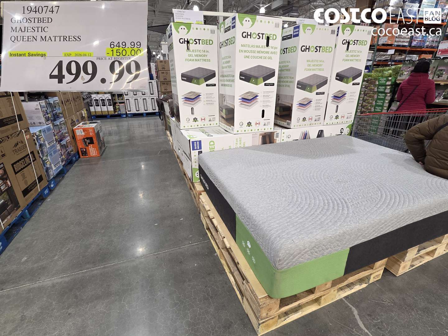 1940747 GHOSTBED MAJESTIC QUEEN MATTRESS ($150.00 INSTANT SAVINGS EXPIRES ON 2026-04-12) $499.99