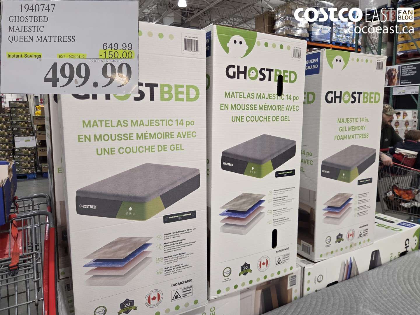 1940747 GHOSTBED MAJESTIC QUEEN MATTRESS ($150.00 INSTANT SAVINGS EXPIRES ON 2026-04-12) $499.99