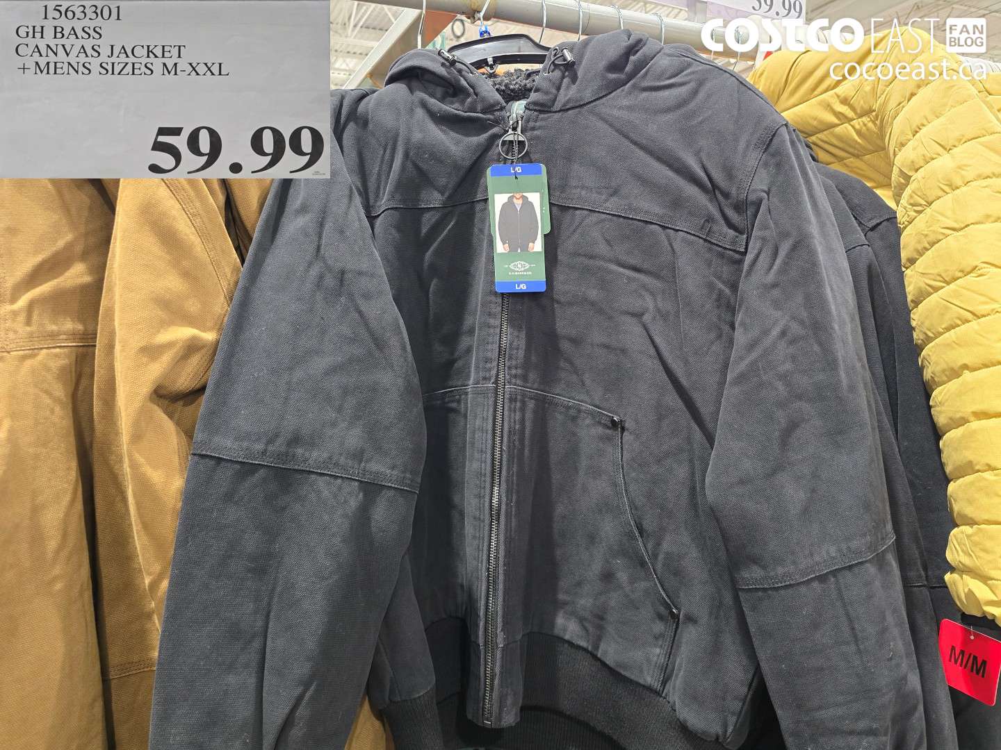 1563301 GH BASS CANVAS JACKET + MENS SIZES M-XXL $59.99