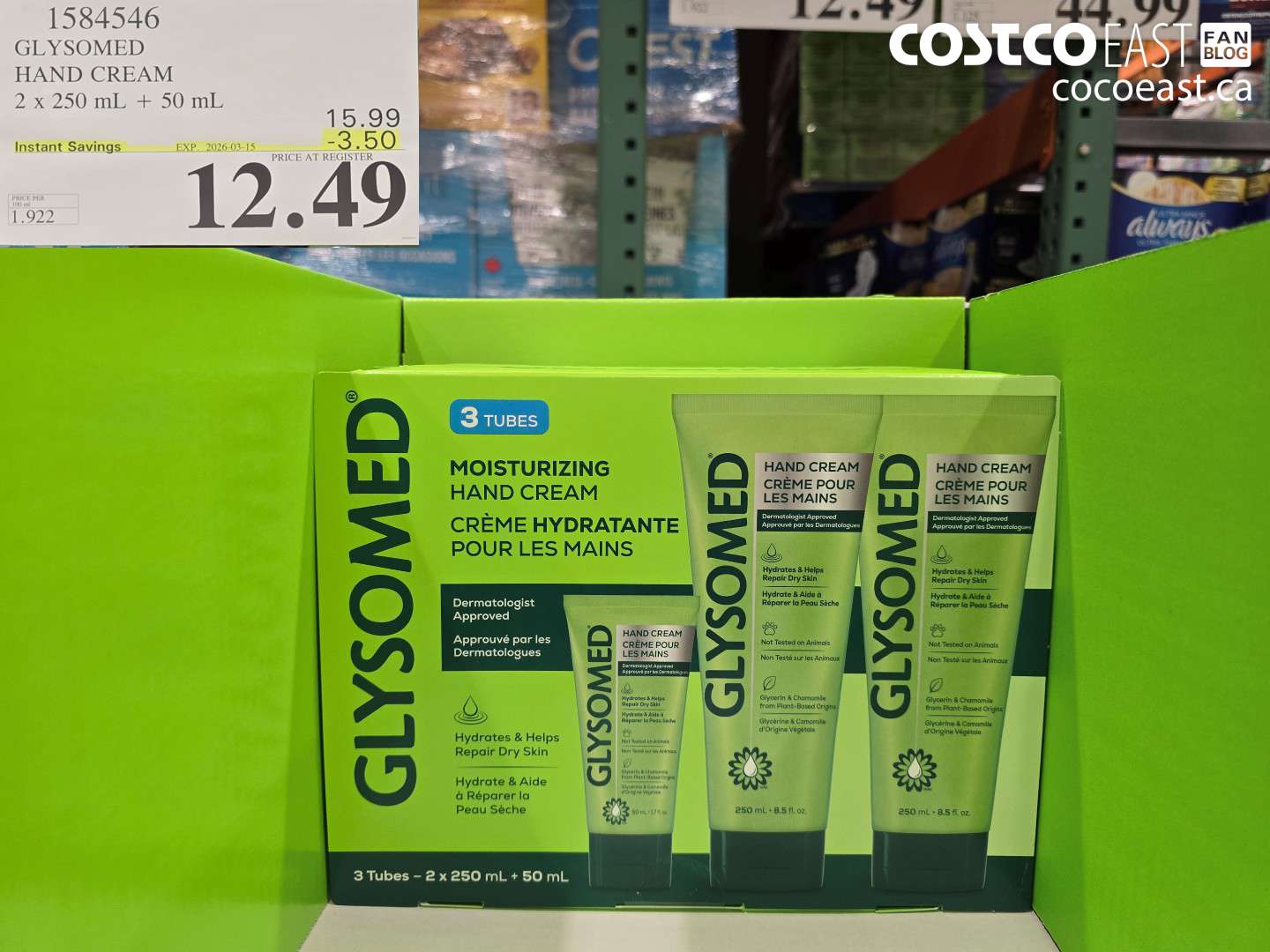 1584546 GLYSOMED HAND CREAM 2 X 250 ML + 50 ML ($3.50 INSTANT SAVINGS EXPIRES ON 2026-03-15) $12.49