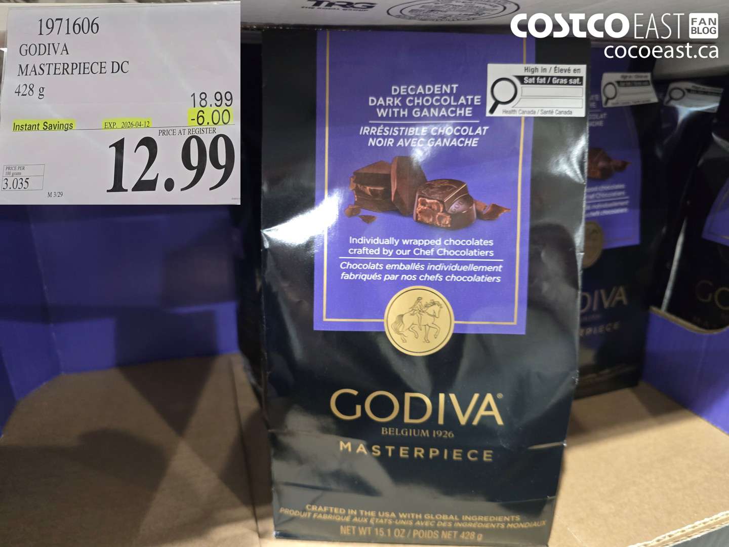 1971606 GODIVA MASTERPIECE DC 428 G ($6.00 INSTANT SAVINGS EXPIRES ON 2026-04-12) $12.99