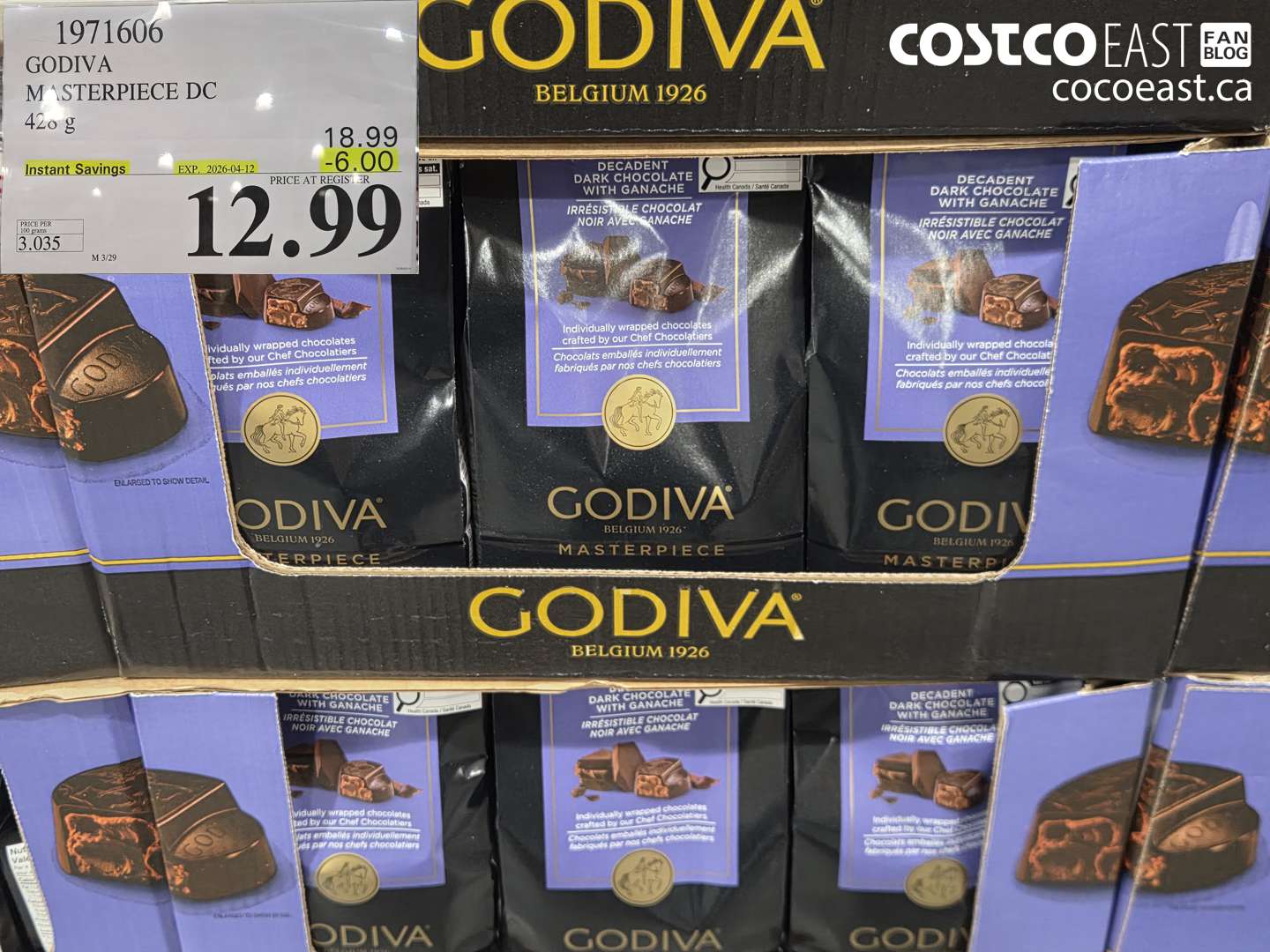 1971606 GODIVA MASTERPIECE DC 42 G ($6.00 INSTANT SAVINGS EXPIRES ON 2026-04-12) $12.99