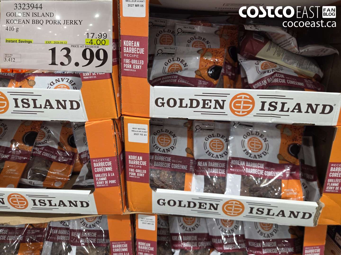 3323944 GOLDEN ISLAND KOREAN BBQ PORK JERKY ($4.00 INSTANT SAVINGS EXPIRES ON 2026-04-12) $13.99