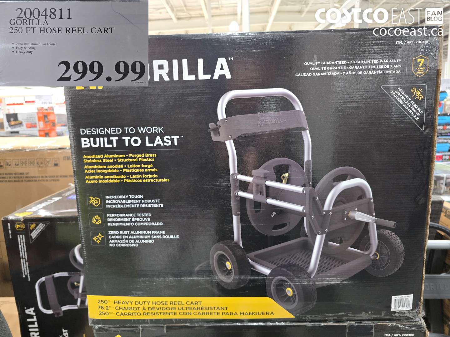 2004811 GORILLA 250 FT HOSE REEL CART $299.99