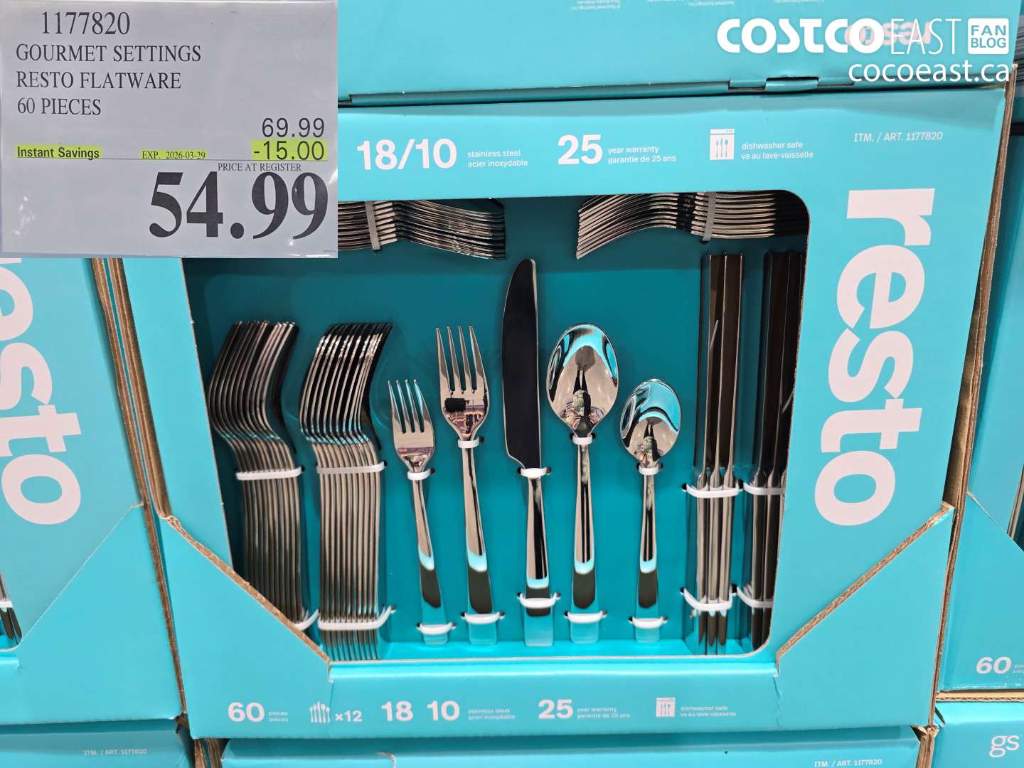 1177820 GOURMET SETTINGS RESTO FLATWARE 60 PIECES ($15.00 INSTANT SAVINGS EXPIRES ON 2026-03-29) $54.99