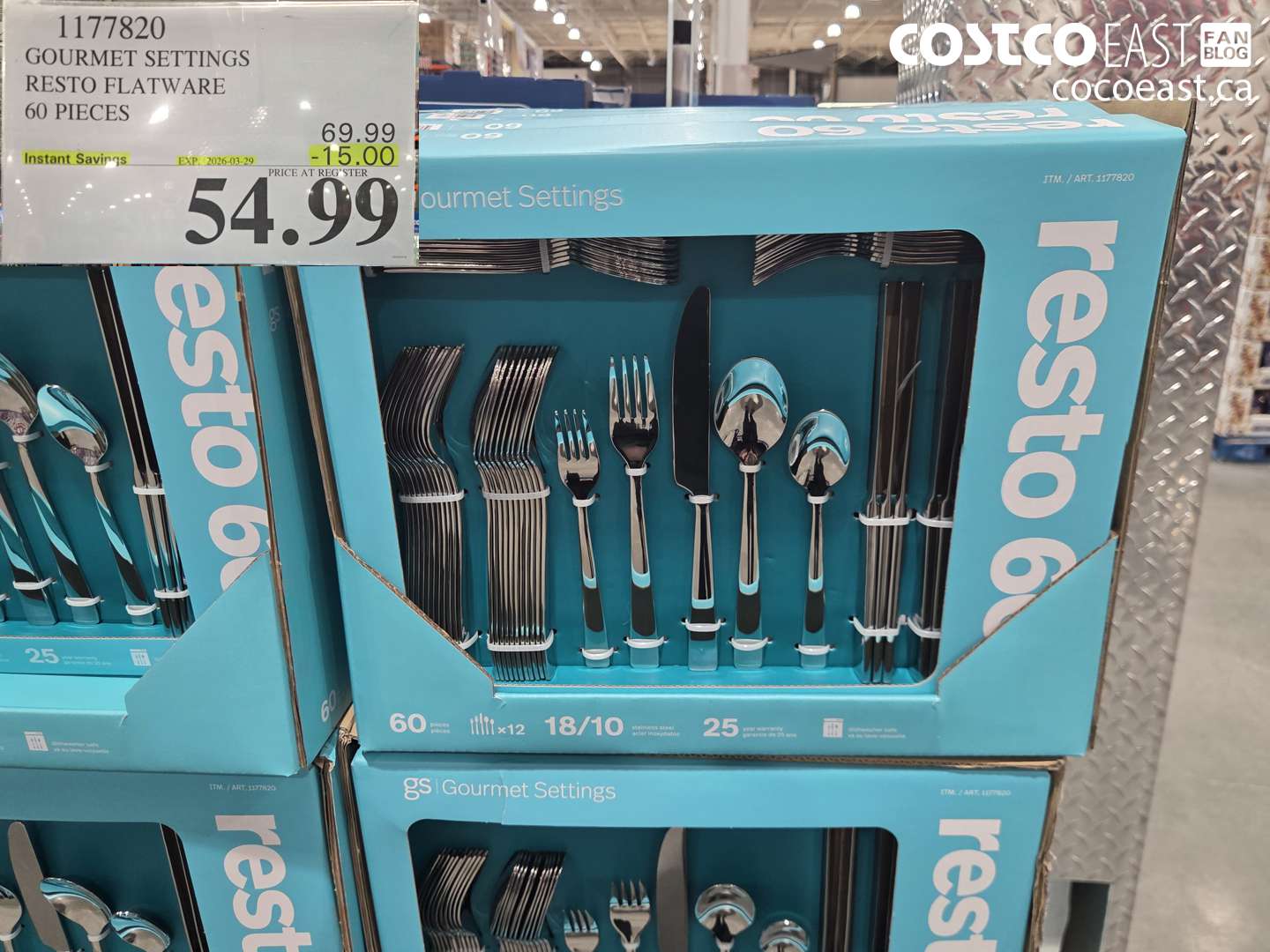1177820 GOURMET SETTINGS RESTO FLATWARE 60 PIECES ($15.00 INSTANT SAVINGS EXPIRES ON 2026-03-29) $54.99