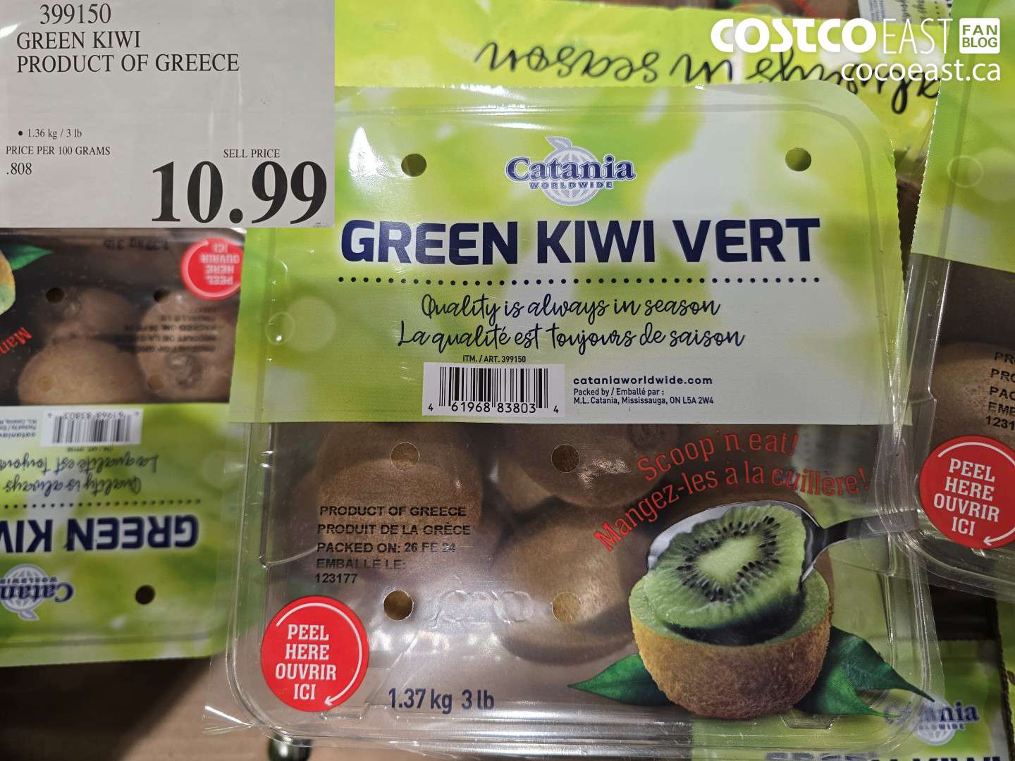 399150 GREEN KIWI PRODUCT OF GREECE $10.99