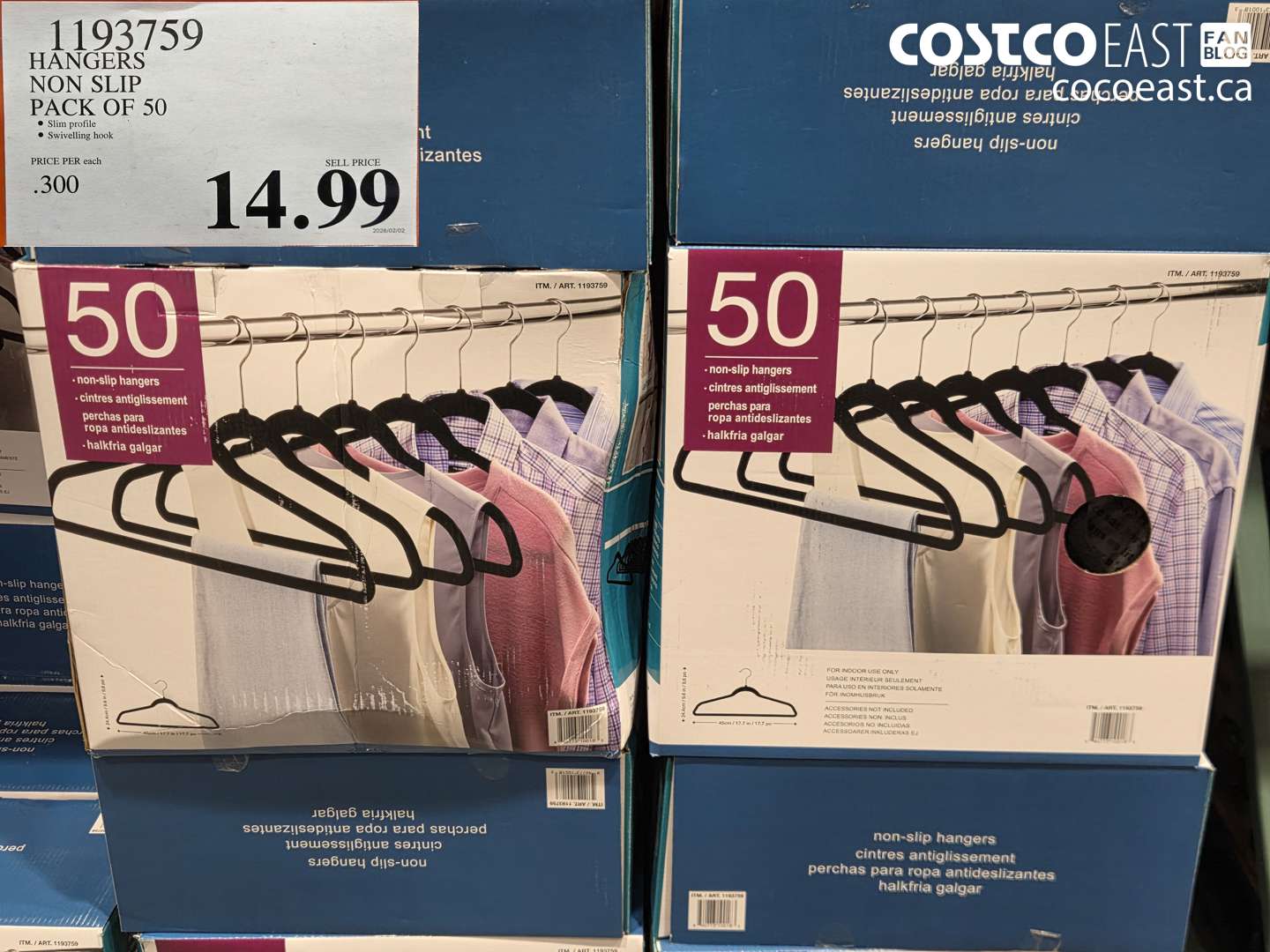 1193759 HANGERS NON SLIP PACK OF 50 $14.99