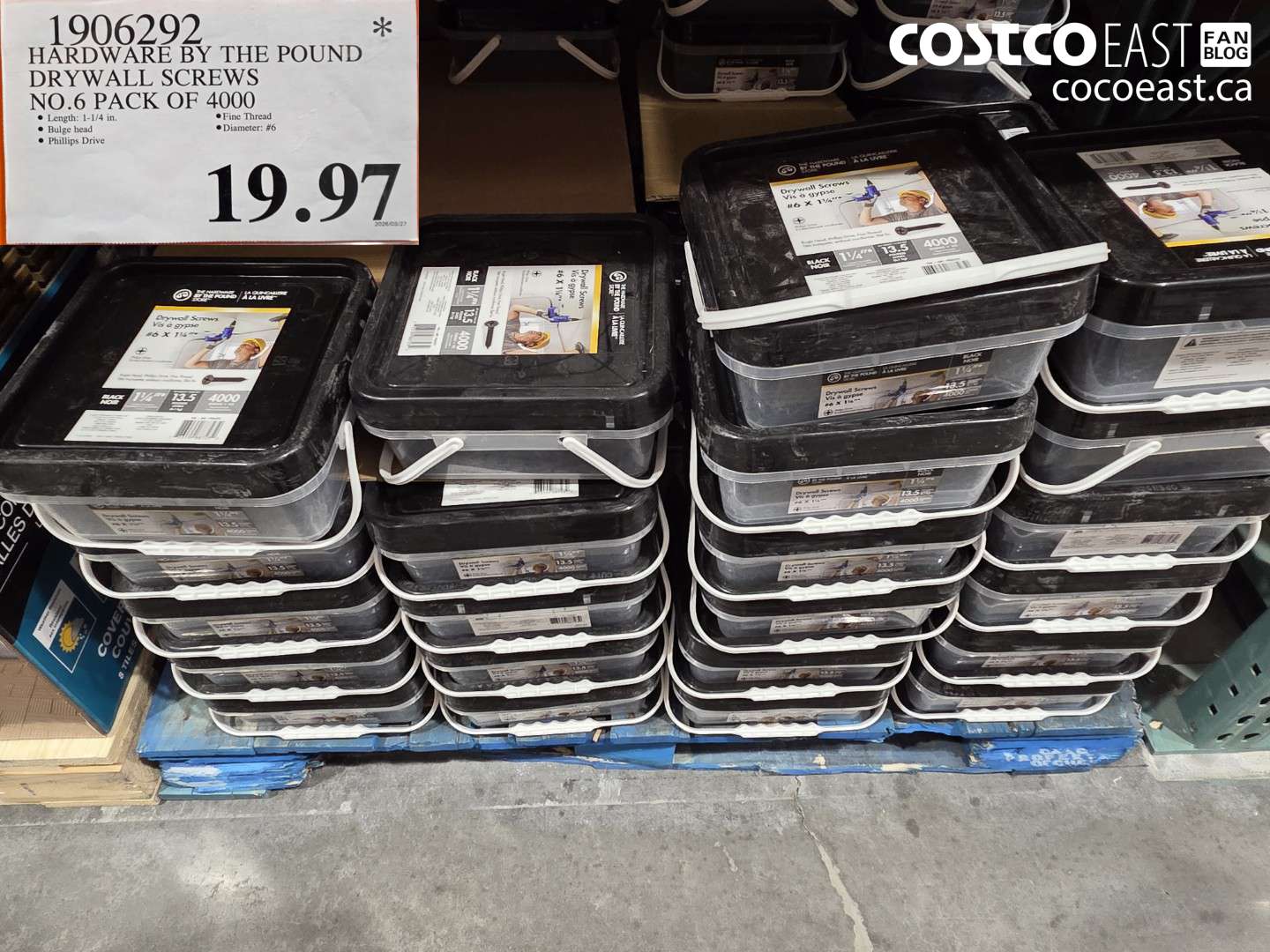 1906292 HARDWARE BY THE POUND DRYWALL SCREWS NO.6 PACK OF 4000 $19.97