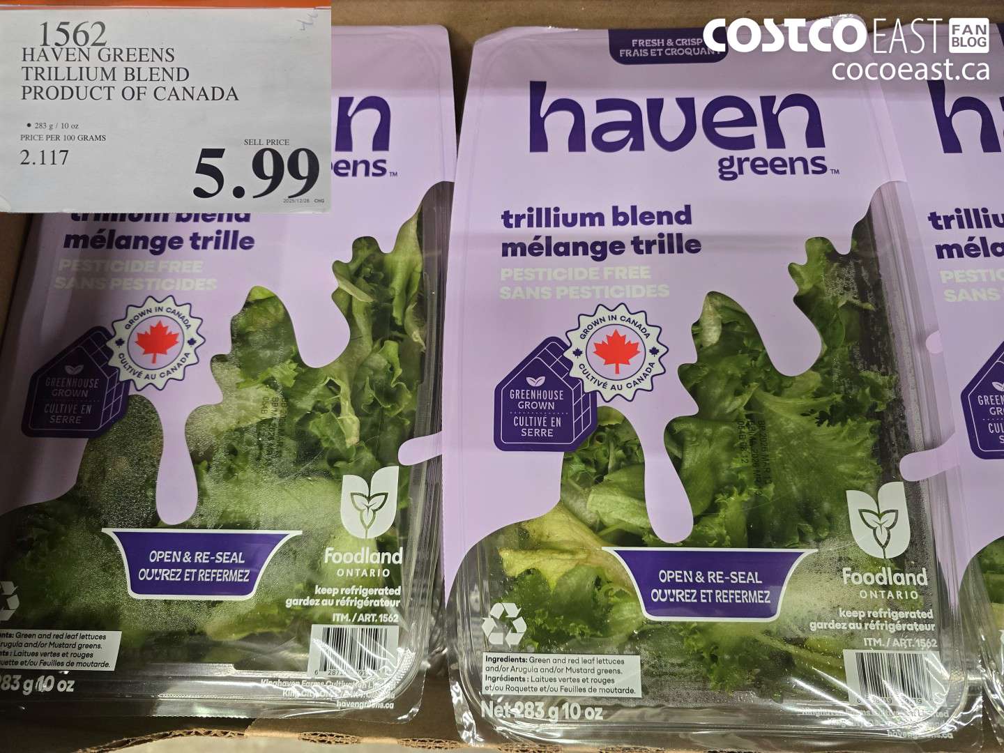 1562 HAVEN GREENS TRILLIUM BLEND PRODUCT OF CANADA $5.99