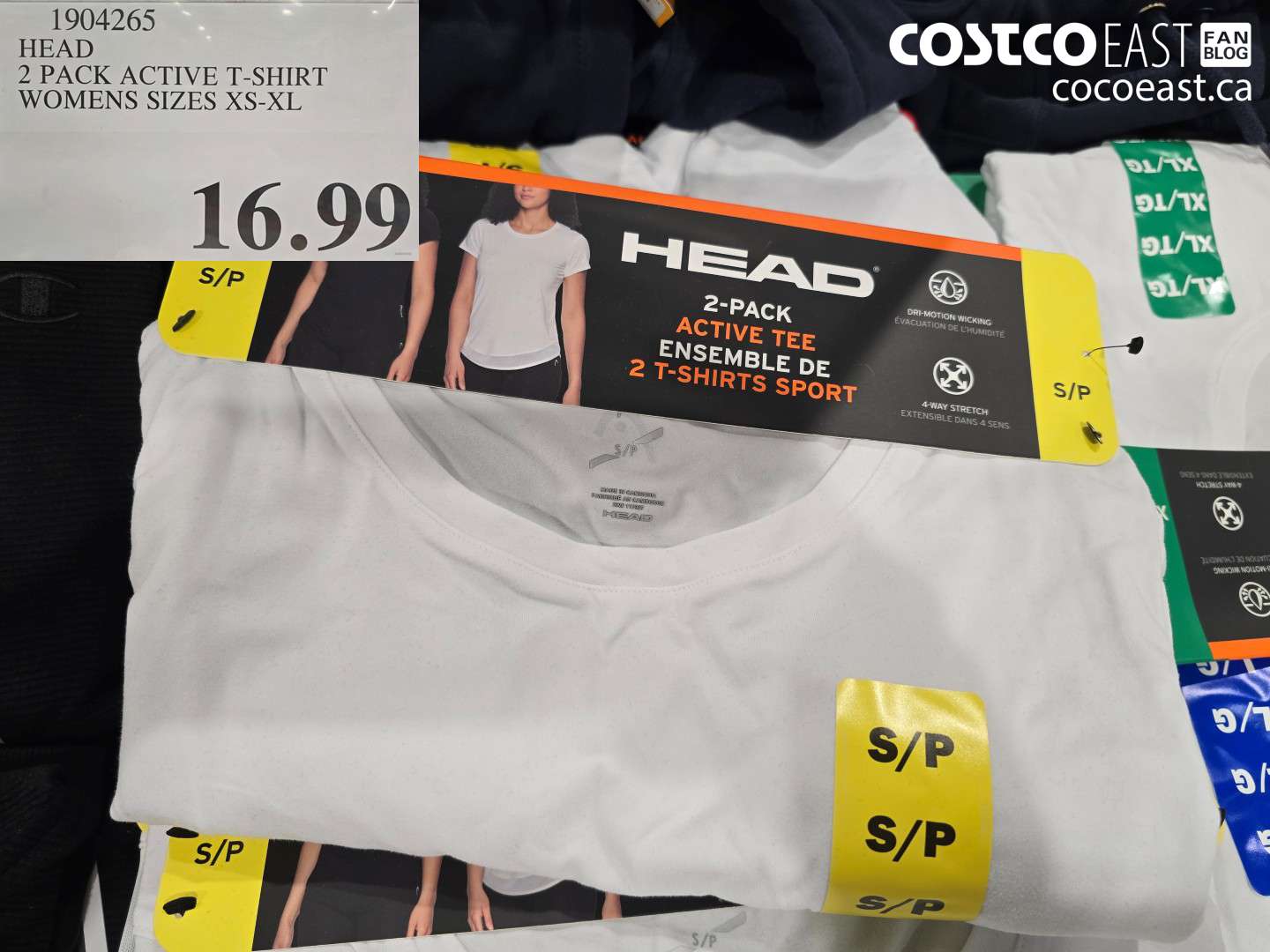 1904265 HEAD 2 PACK ACTIVE T-SHIRT WOMENS SIZES XS-XL $16.99