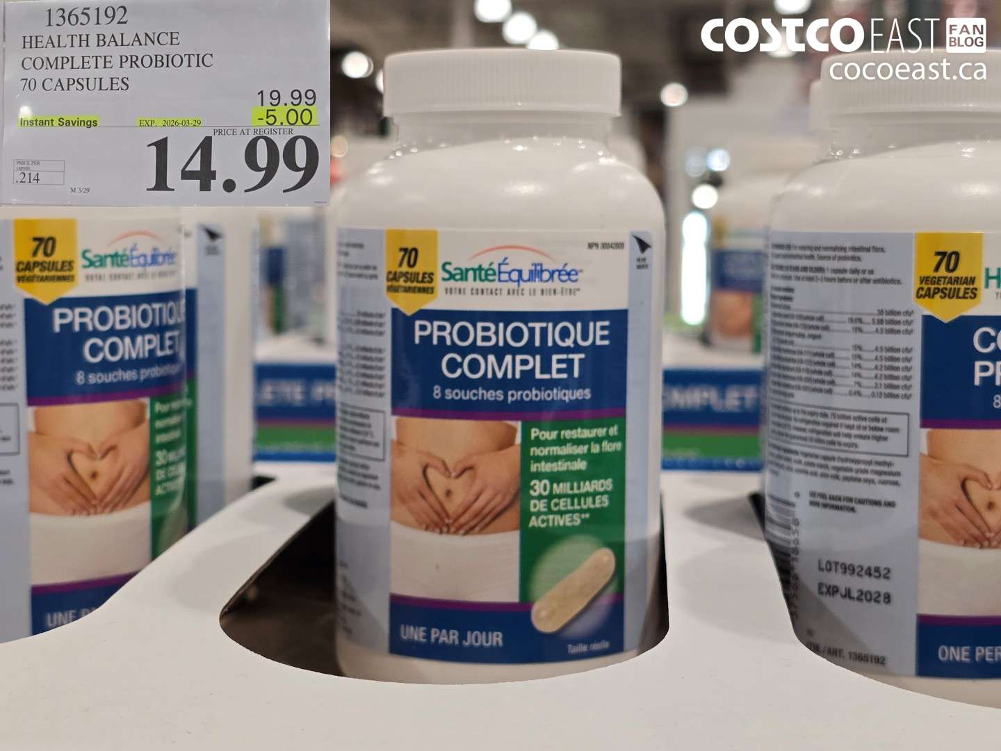 1365192 HEALTH BALANCE COMPLETE PROBIOTIC 70 CAPSULES ($5.00 INSTANT SAVINGS EXPIRES ON 2026-03-29) $14.99