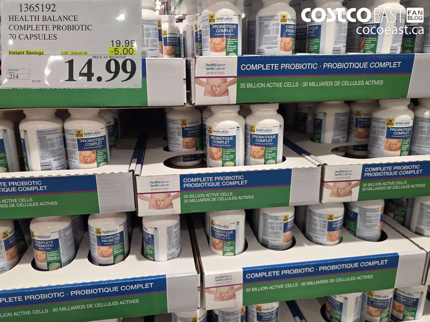 1365192 HEALTH BALANCE COMPLETE PROBIOTIC 70 CAPSULES ($5.00 INSTANT SAVINGS EXPIRES ON 2026-03-29) $14.99