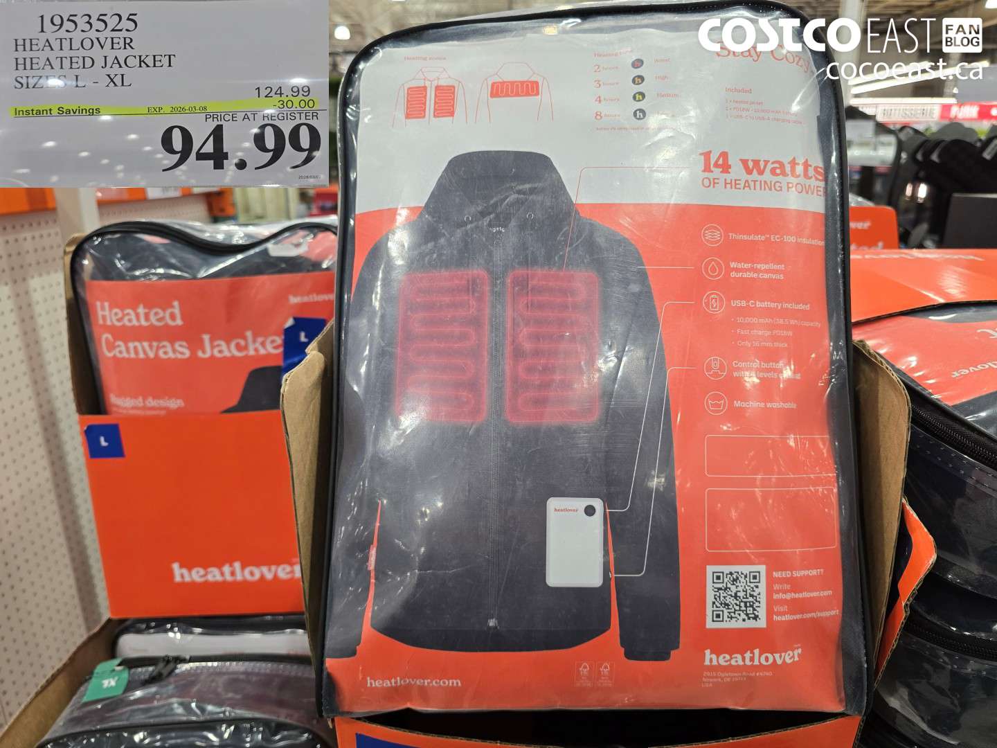 1953525 HEATLOVER HEATED JACKET SIZES L - XL ($30.00 INSTANT SAVINGS EXPIRES ON 2026-03-08) $94.99