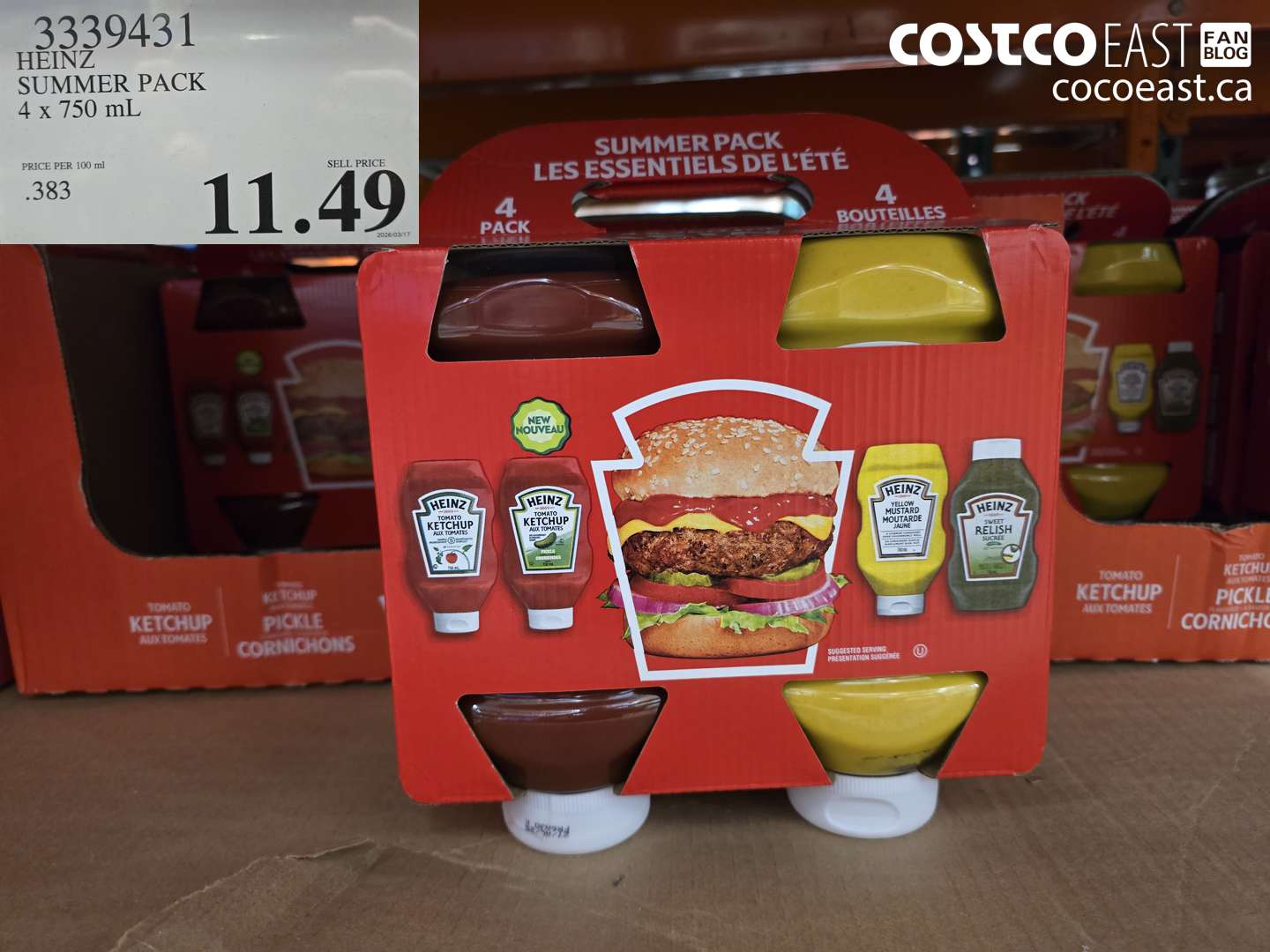 3339431 HEINZ SUMMER PACK 4 X 750 ML $11.49