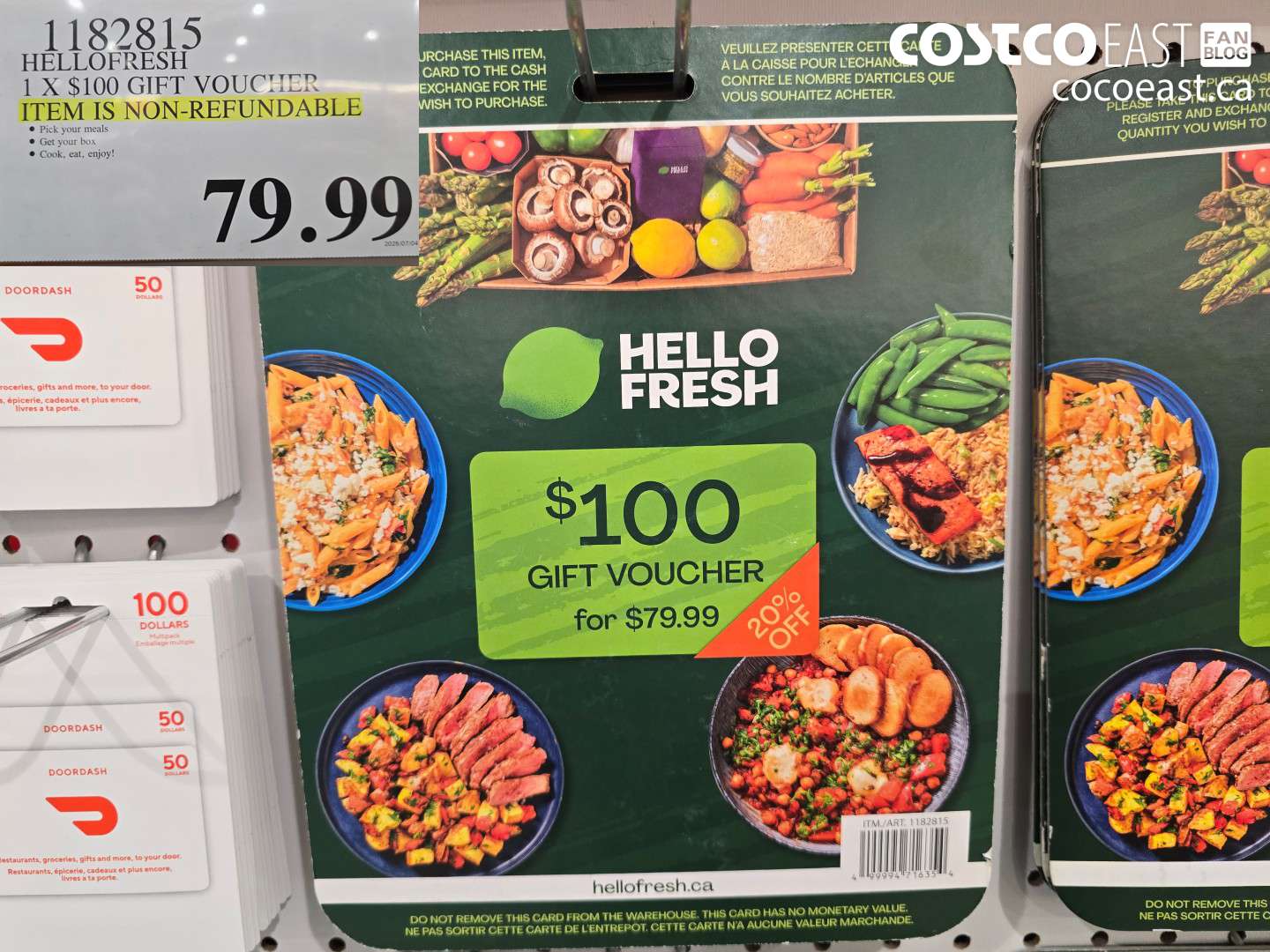 1182815 HELLOFRESH 1 X $100 GIFT VOUCHER $79.99