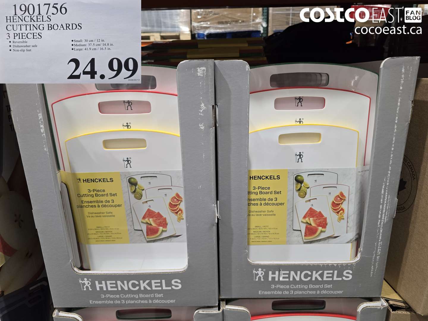 1901756 HENCKELS CUTTING BOARDS 3 PIECES $24.99