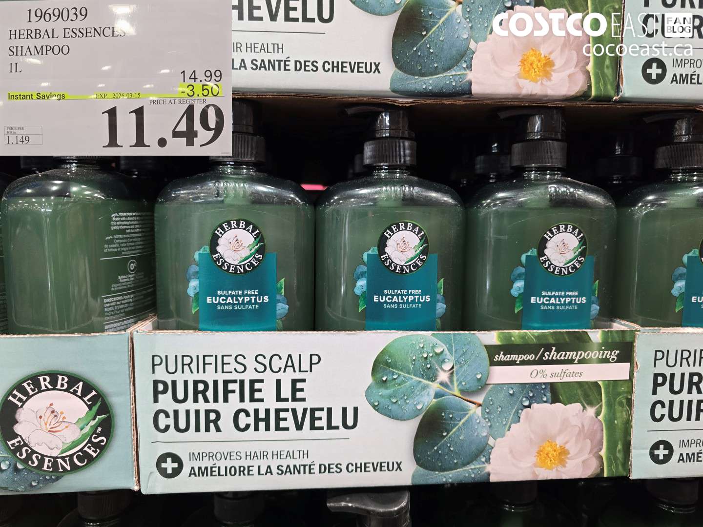 1969039 HERBAL ESSENCES SHAMPOO 1L ($3.50 INSTANT SAVINGS EXPIRES ON 2026-03-15) $11.49