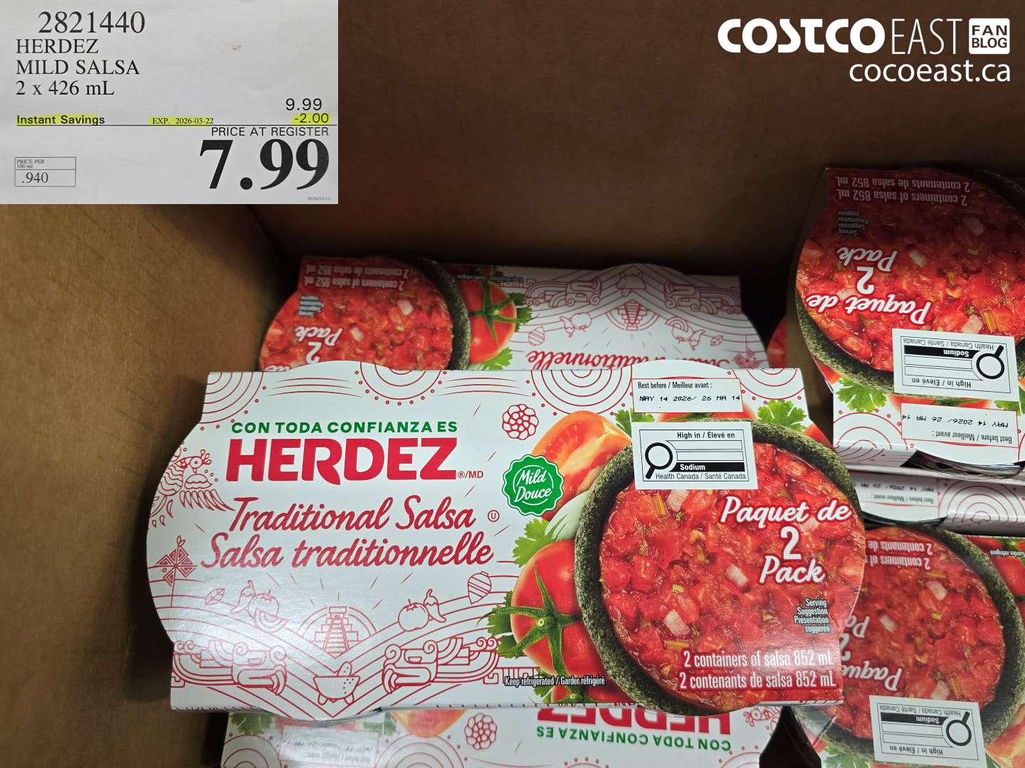 2821440 HERDEZ MILD SALSA 2 X 426 ML ($2.00 INSTANT SAVINGS EXPIRES ON 2026-03-22) $7.99