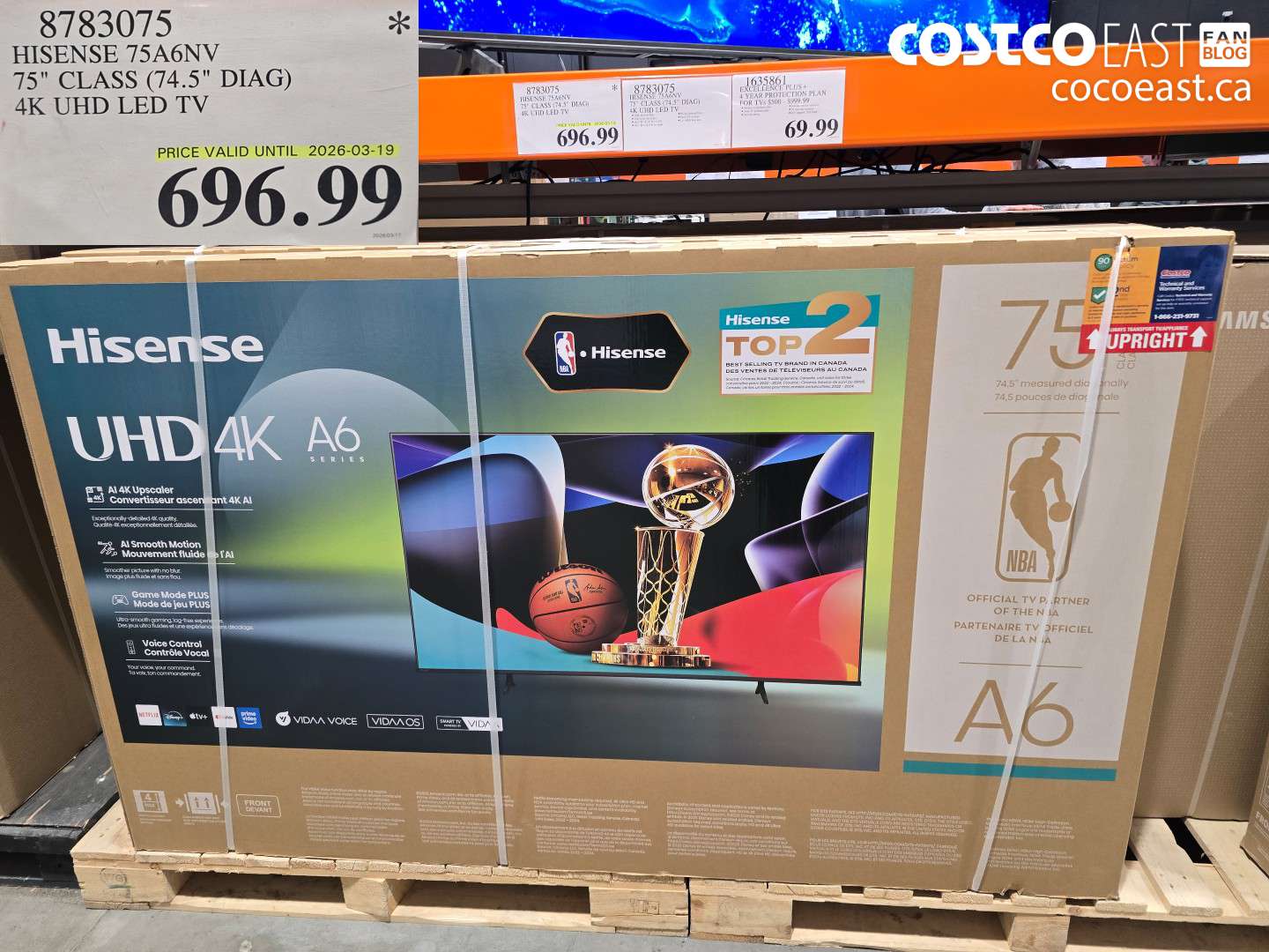 8783075 HISENSE 75A6NV 75