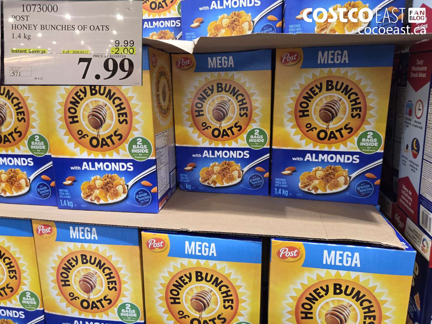 1073000 HONEY BUNCHES OF OATS 1.4 KG ($2.00 INSTANT SAVINGS EXPIRES ON 2026-04-12) $7.99