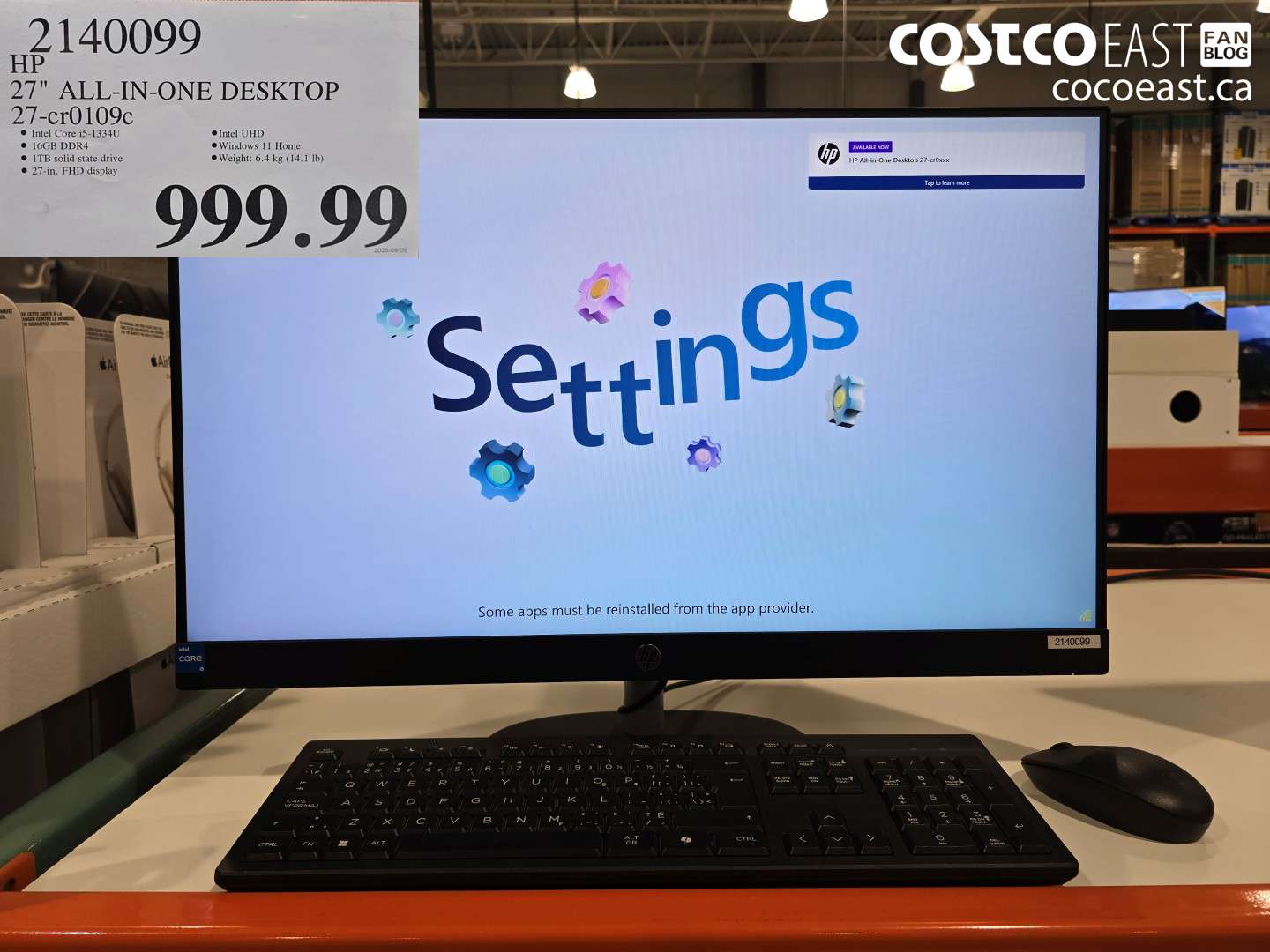 2140099 HP 27 ALL-IN-ONE DESKTOP 27-CR0109C $999.99