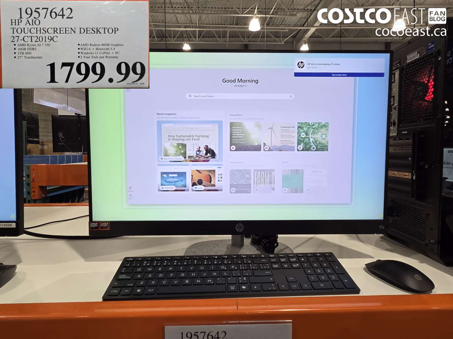 1957642 HP AIO TOUCHSCREEN DESKTOP 27-CT2019C $1799.99