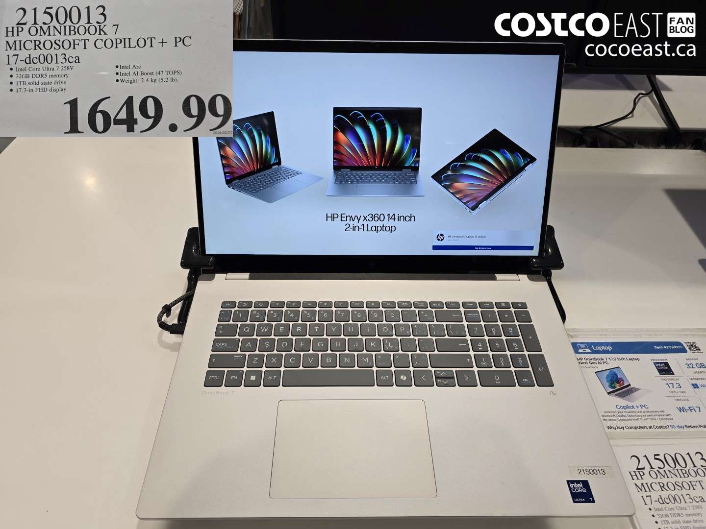 2150013 HP OMNIBOOK 7 MICROSOFT COPILOT + PC 17-DC0013CA $1649.99