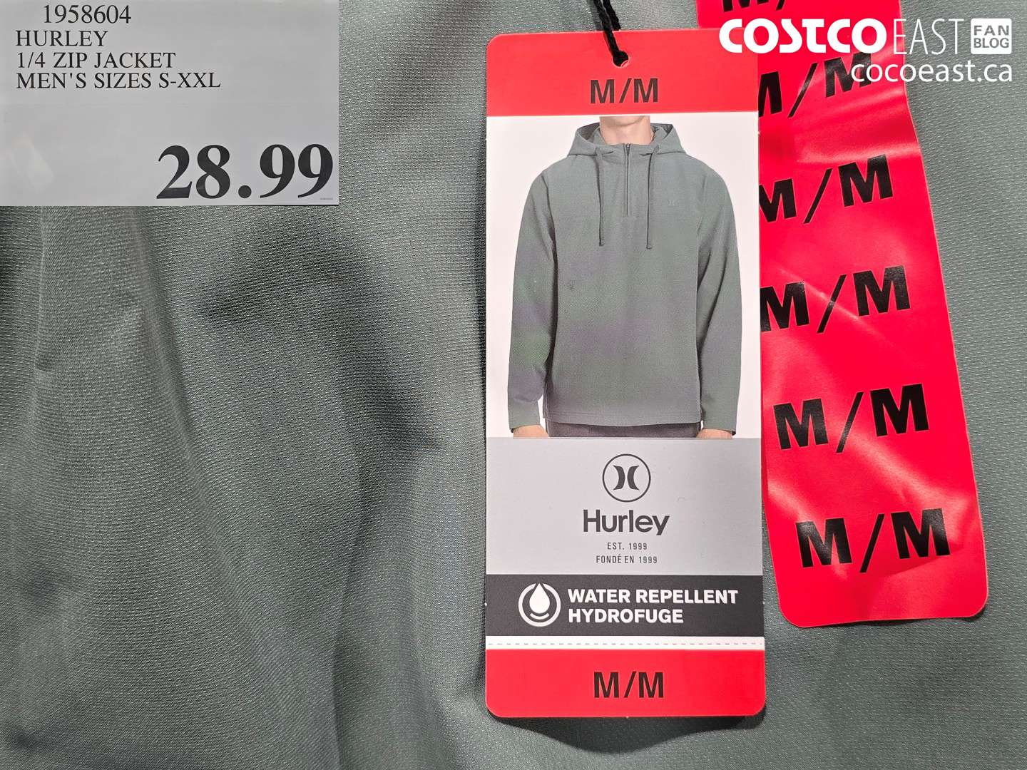 1958604 HURLEY 1/4 ZIP JACKET MEN'S SIZES S-XXL $28.99