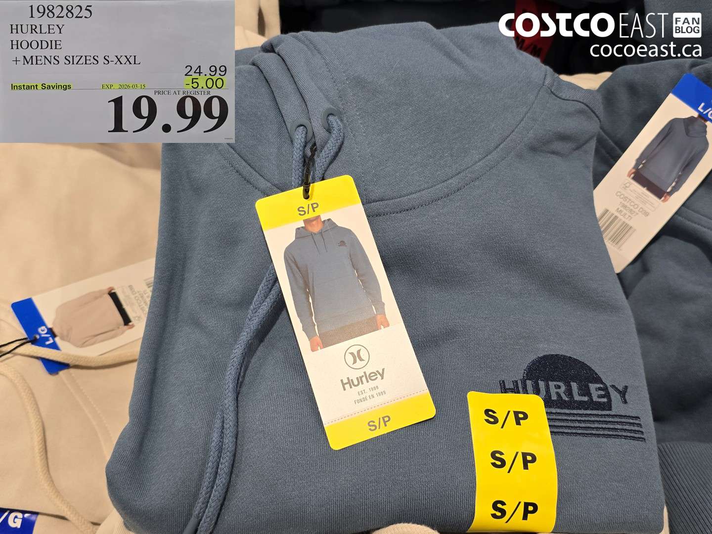 1982825 HURLEY HOODIE + MENS SIZES S-XXL ($5.00 INSTANT SAVINGS EXPIRES ON 2026-03-15) $19.99