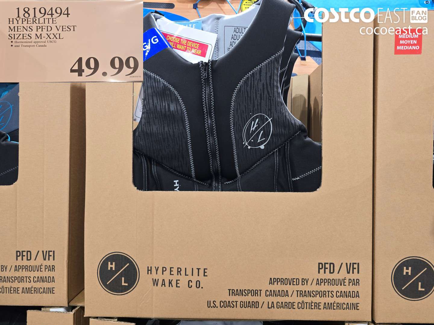 1819494 HYPERLITE MENS PFD VEST SIZES M-XXL $49.99