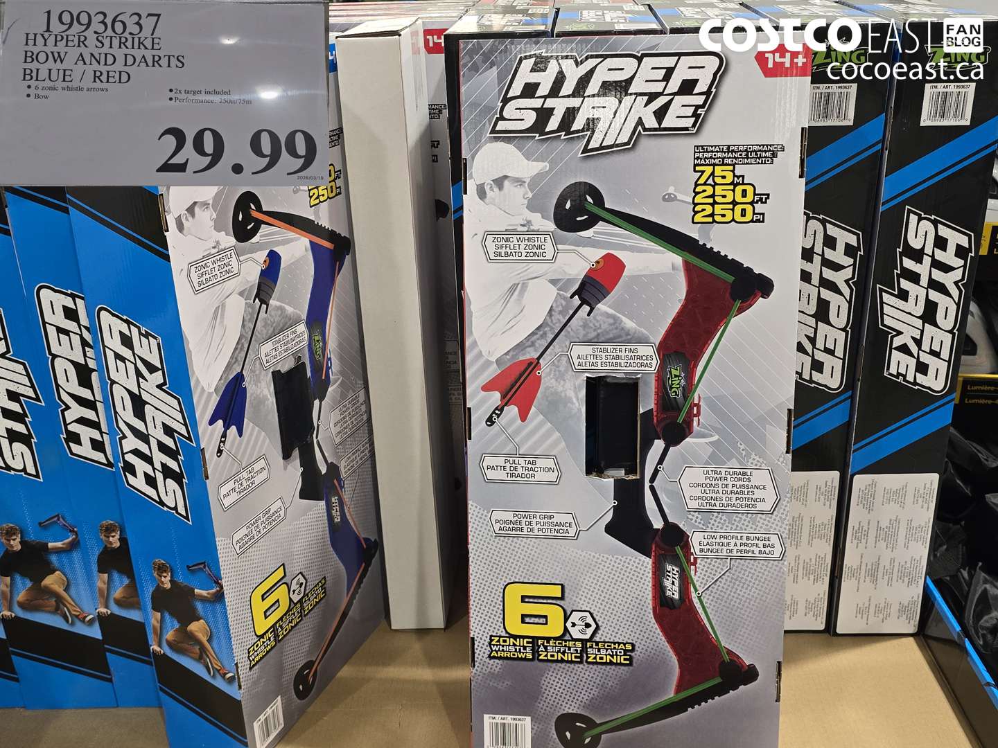 1933637 HYPER STRIKE BOW AND DARTS BLUE / RED $29.99