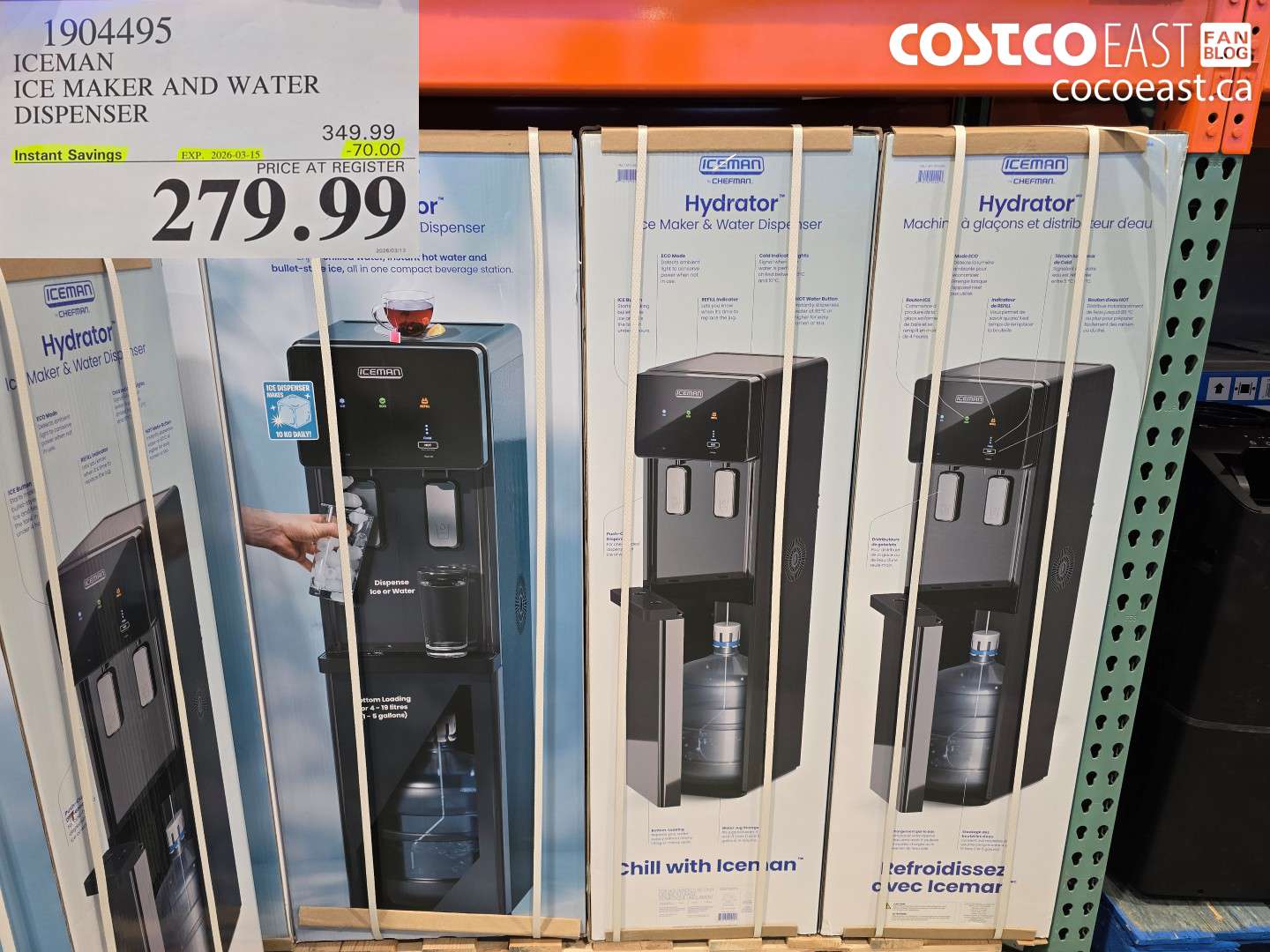 1904495 ICEMAN ICE MAKER AND WATER DISPENSER ($70.00 INSTANT SAVINGS EXPIRES ON 2026-03-15) $279.99