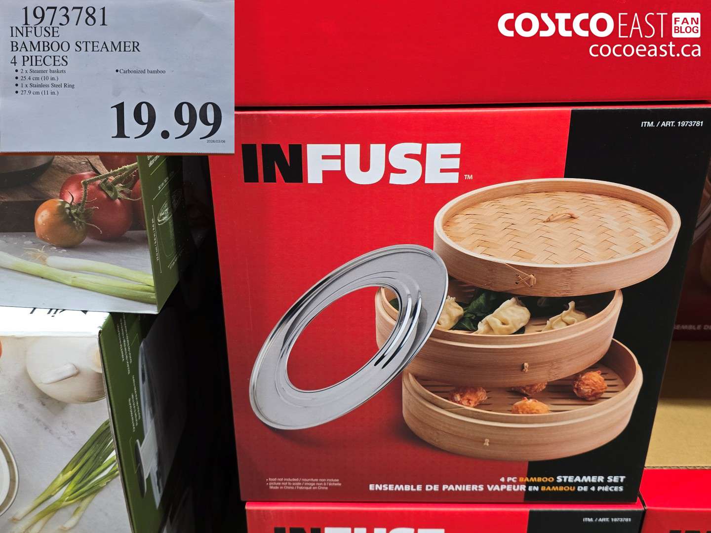 1973781 INFUSE BAMBOO STEAMER 4 PIECES $19.99