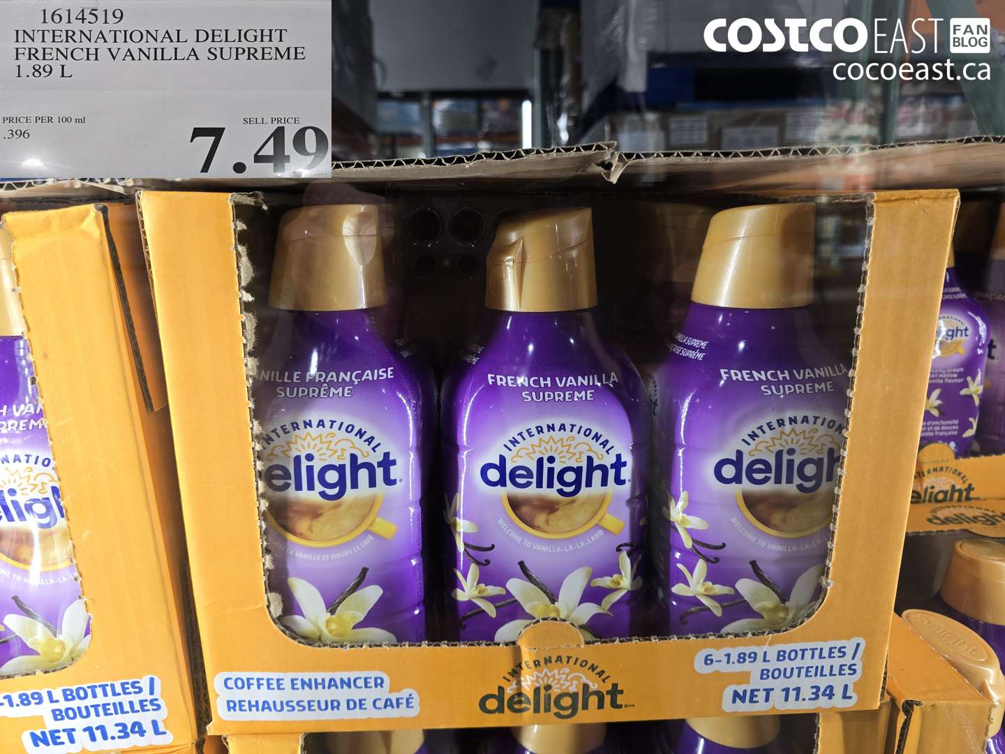 16145119 INTERNATIONAL DELIGHT FRENCH VANILLA SUPREME 1.89 L $7.49