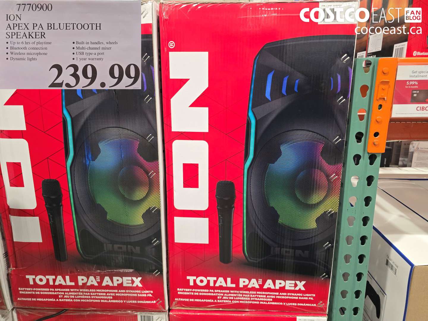 7770900 ION APEX PA BLUETOOTH SPEAKER $239.99