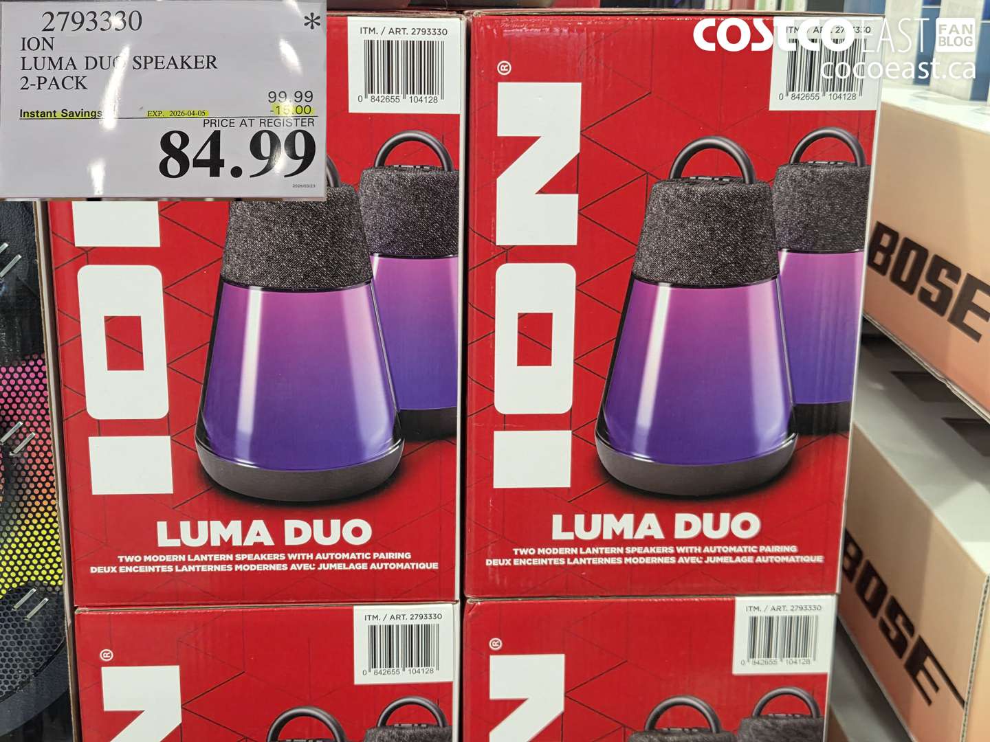 2793330 ION LUMA DUO SPEAKER 2-PACK ($1.00 INSTANT SAVINGS EXPIRES ON 2026-04-05) $84.99