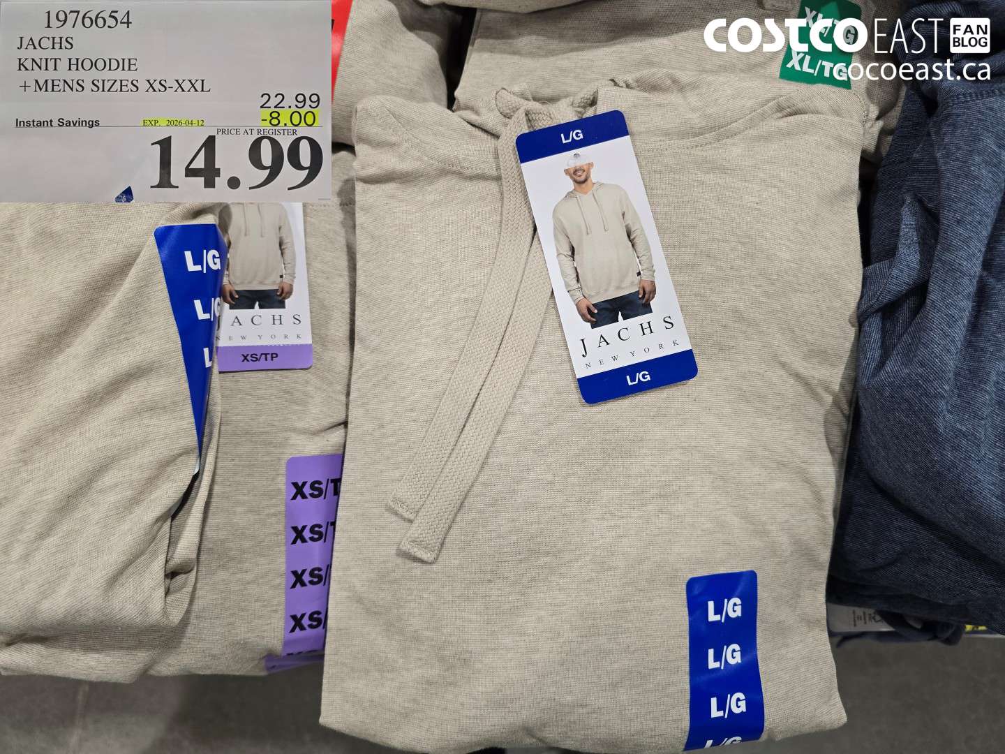 1976654 JACHS KNIT HOODIE +MENS SIZES XS-XXL ($8.00 INSTANT SAVINGS EXPIRES ON 2026-04-12) $14.99