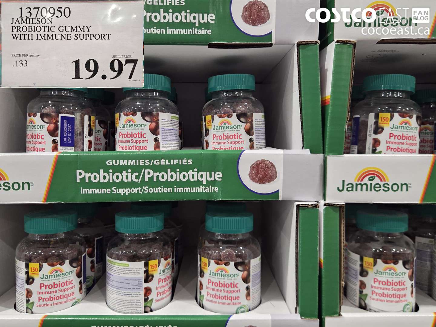 1370950 JAMIESON PROBIOTIC GUMMY WITH IMMUNE SUPPORT $19.97