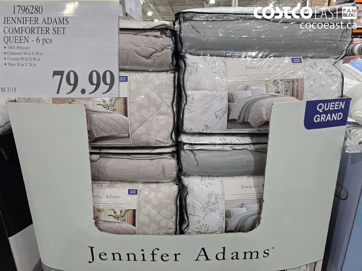 1796280 JENNIFER ADAMS COMFORTER SET QUEEN - 6 PCS $79.99