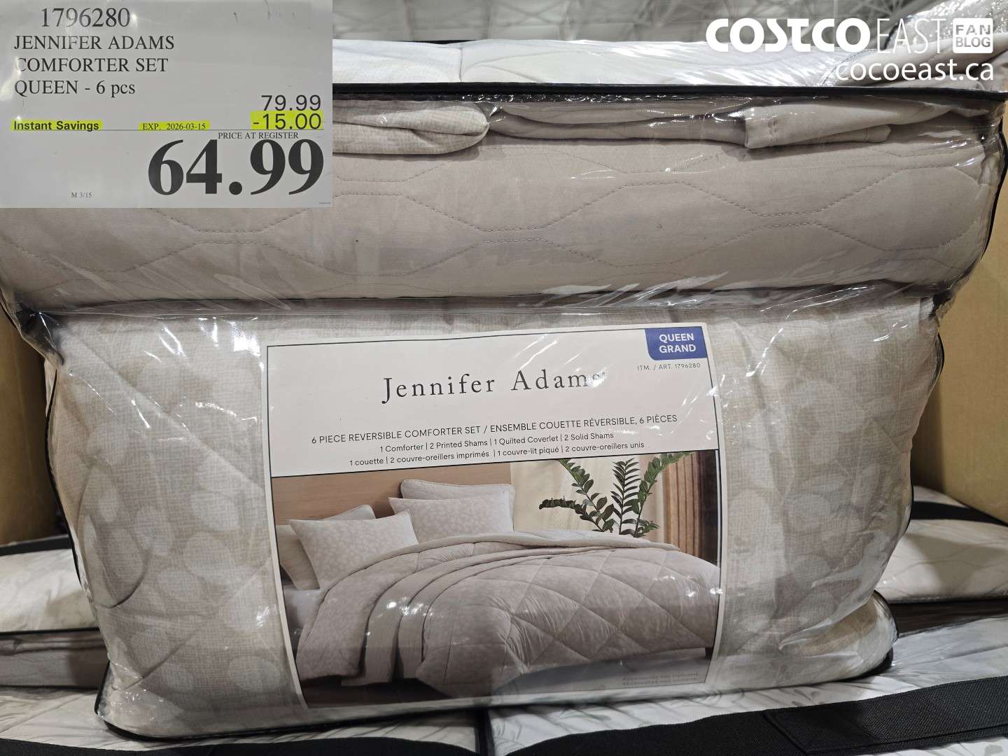 1796280 JENNIFER ADAMS COMFORTER SET QUEEN - 6 PCS ($15.00 INSTANT SAVINGS EXPIRES ON 2026-03-15) $64.99