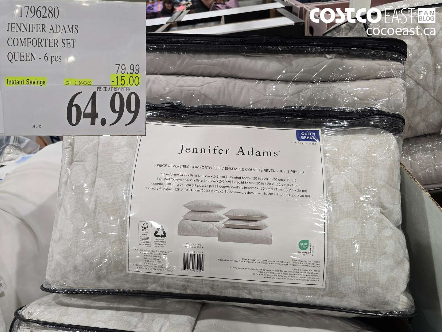 1796280 JENNIFER ADAMS COMFORTER SET QUEEN - 6 PCS ($15.00 INSTANT SAVINGS EXPIRES ON 2026-03-22) $64.99