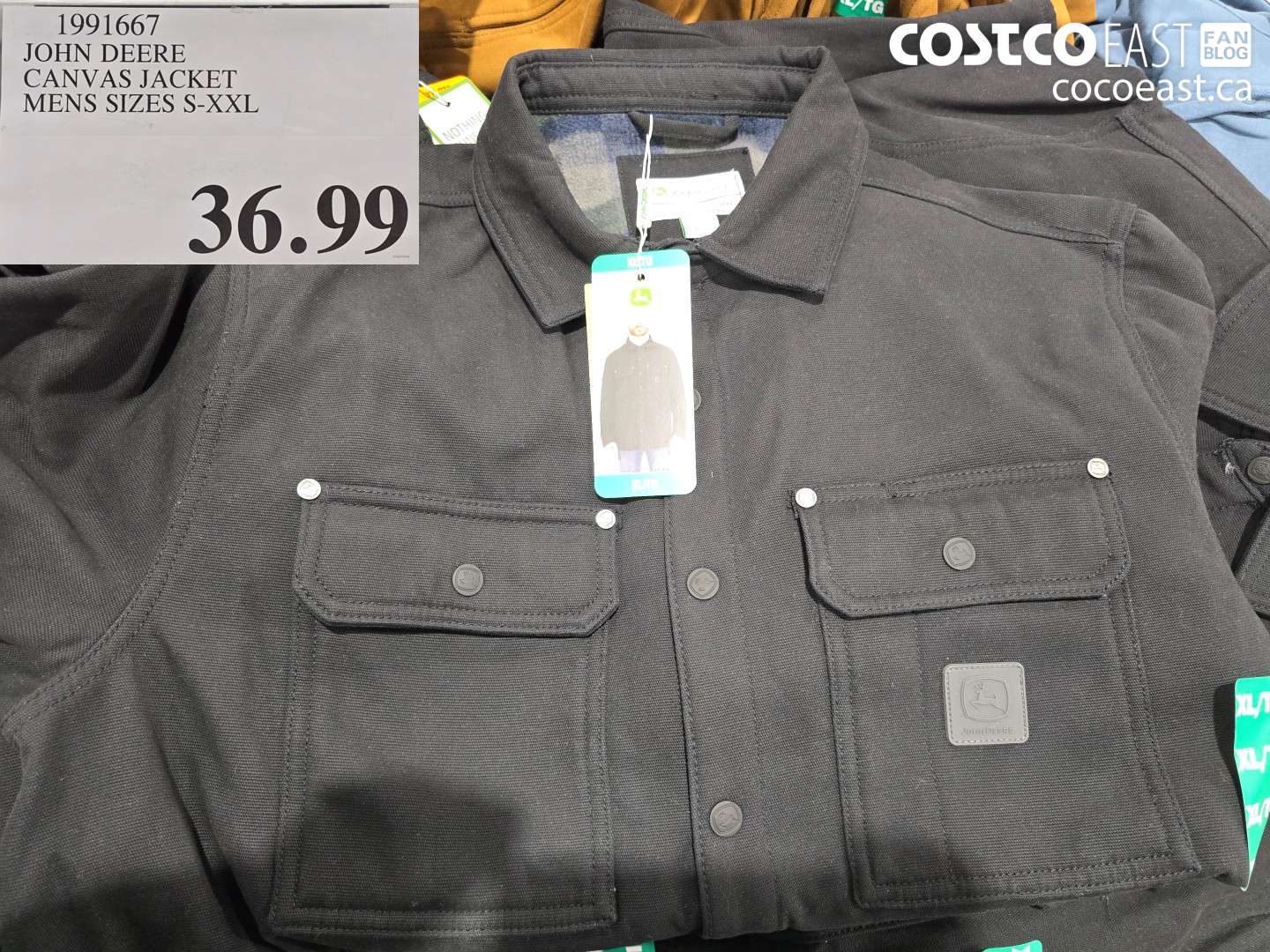 1991667 JOHN DEERE CANVAS JACKET MENS SIZES S-XXL $36.99