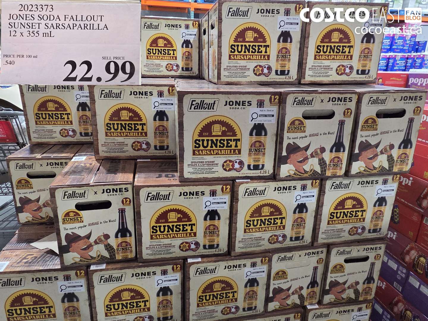 2023373 JONES SODA FALL OUT SUNSET SARSAPARILLA 12 x 355 mL $22.99