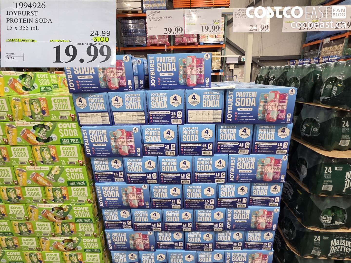 1994926 JOYBURST PROTEIN SODA 15 X 355 ML ($5.00 INSTANT SAVINGS EXPIRES ON 2026-04-12) $19.99