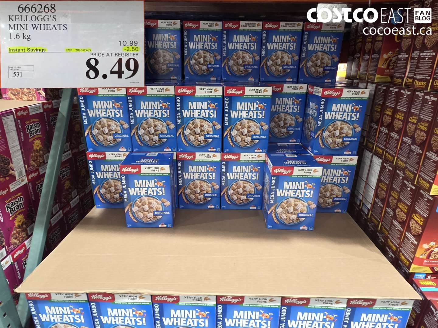 666268 KELLOGG'S MINI-WHEATS ($2.50 INSTANT SAVINGS EXPIRES ON 2026-03-29) $8.49