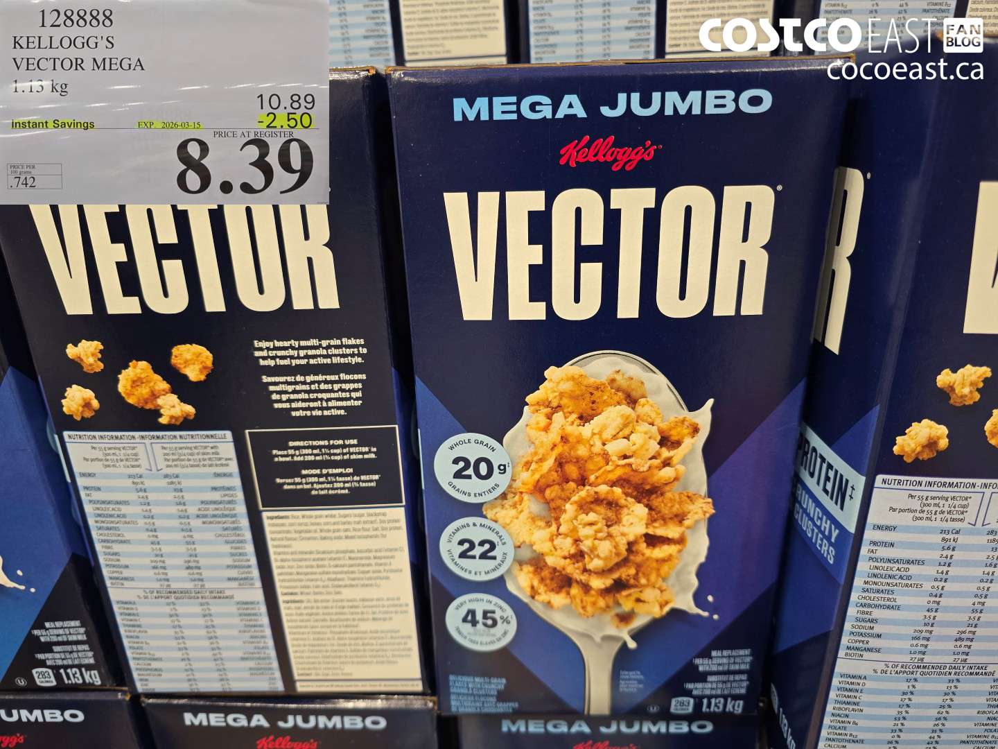 128888 KELLOGG'S VECTOR MEGA 1.13 KG ($2.50 INSTANT SAVINGS EXPIRES ON 2026-03-15) $8.39